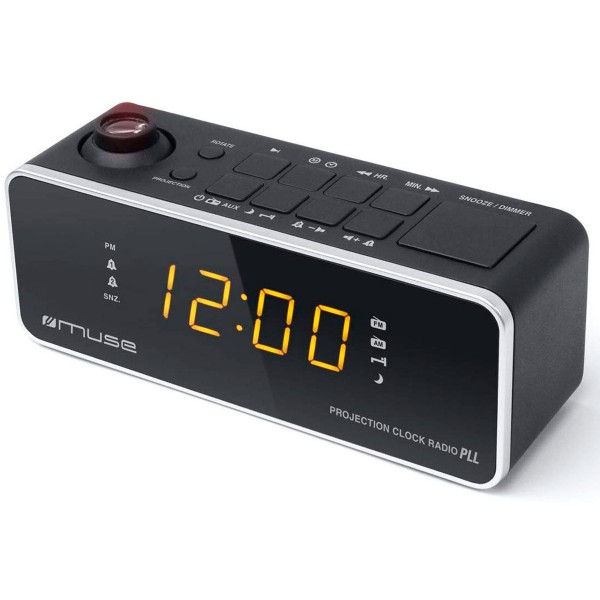 Muse m-188 p negro radio analógica sobremesa fm/am snooze con proyector de hora Muse m-188 p negro radio analógica sobremesa fm/am snooze con proyector de hora